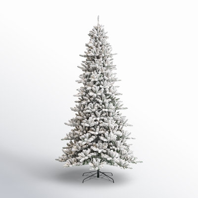 Herolinda Easy Set-Up Pre-Lit Flocked Artificial Fir Christmas Tree