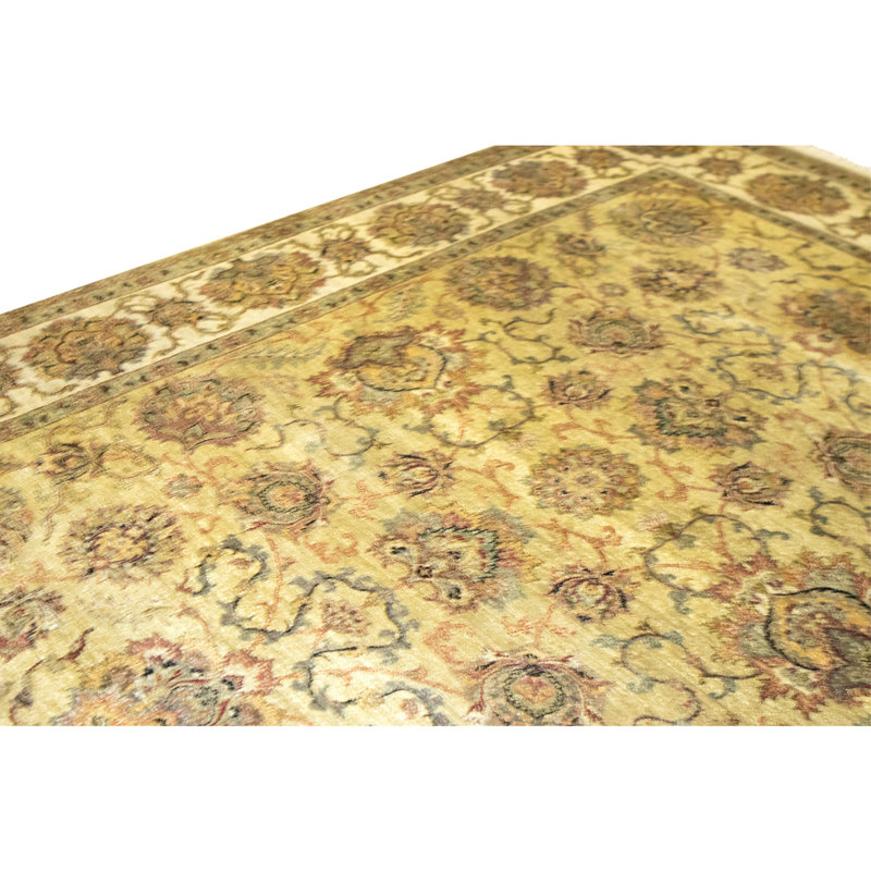 Hand Knotted Wool Area Rug in Ivory