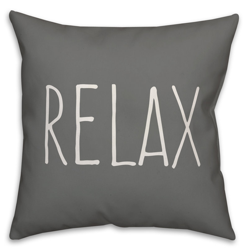 Outdoor Throw Pillow, Gray/White, 18" x 18"