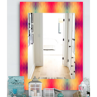 Miroir mural sans cadre 8 colourfields triangulaire