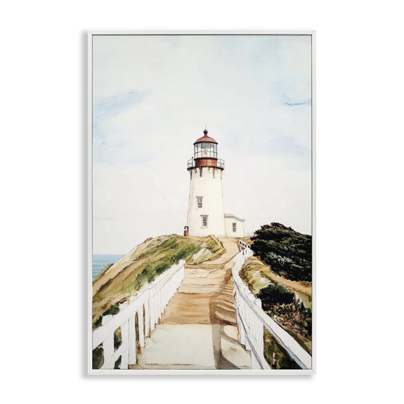 Giclée encadrée traditionnelle du sentier du phare, design par Sissi et Seb, H 24 po x l 16 po