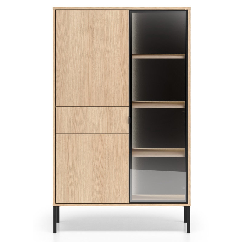 150 cm W Display Cabinet, Brown