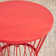 Powder-Coated Iron Side Table with Hourglass Shape & Open Cage Design