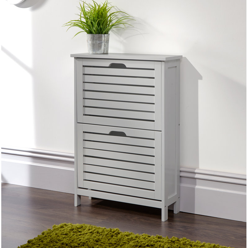 4 Pair Flip Down Shoe Storage, Grey