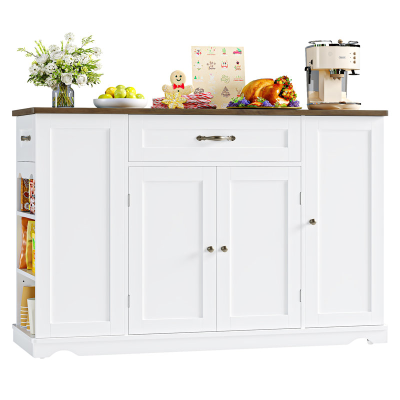 47.2 " W Kitchen Cart, White