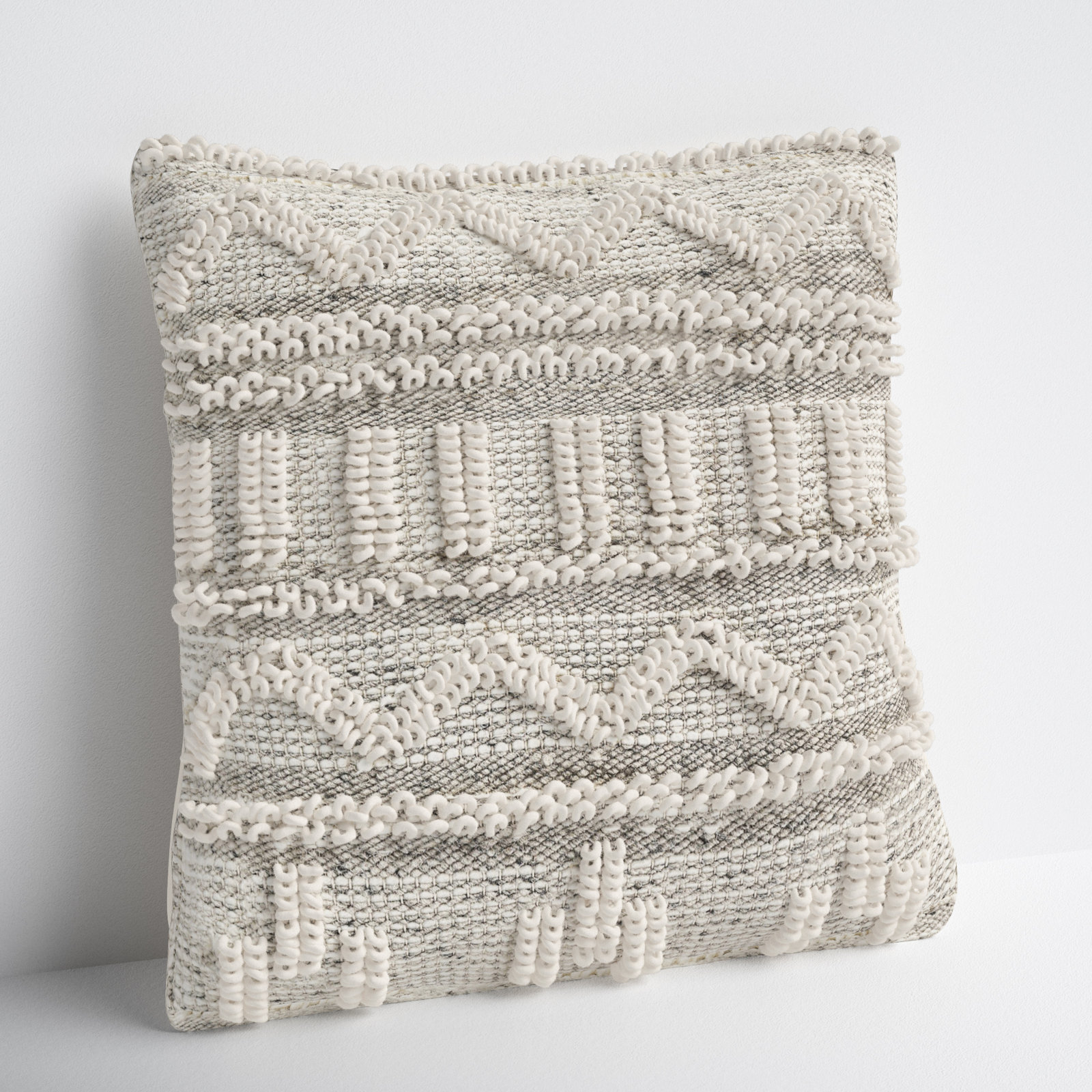 Reni Geometric Wool Throw Pillow, Pillow Cover Only - No Insert, 20"H x 20"W