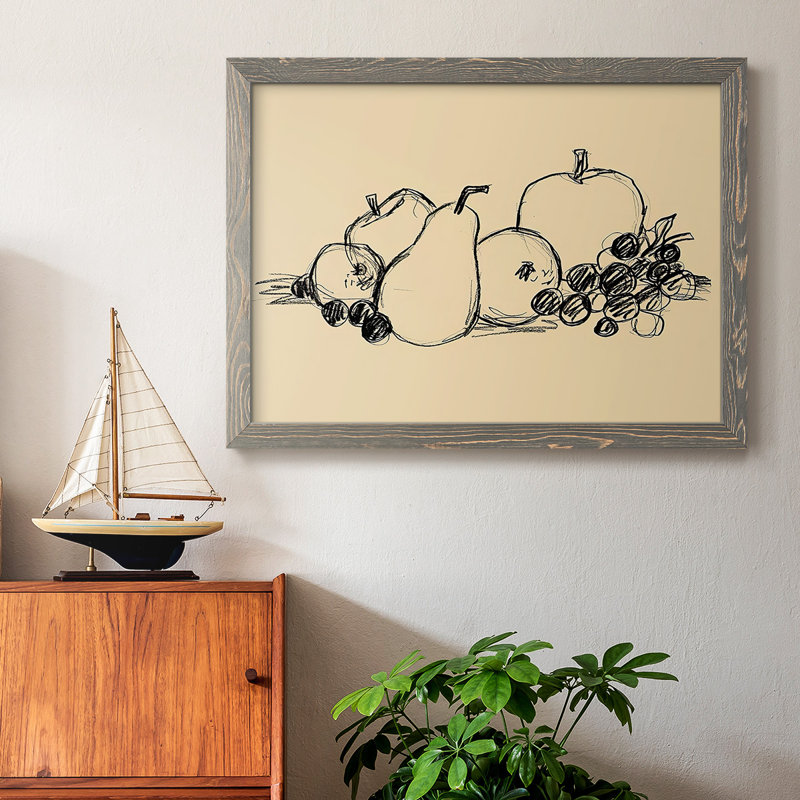 Graphite Fruit II-2778438, reproduction d'art sur toile, Gris, H 22 po x l 32 po x P 1,5 po