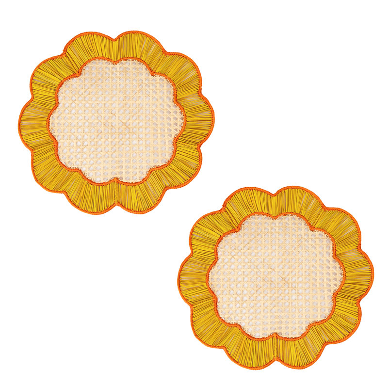 Breezy Placemat - Set of 2, Yellow/Orange