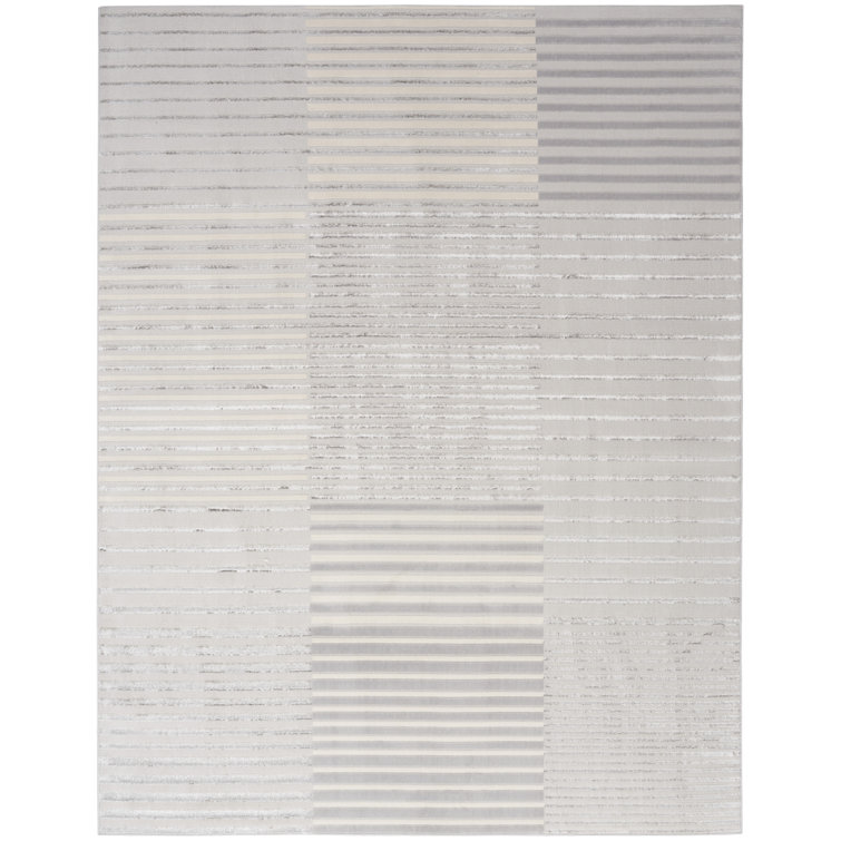 Abstract Machine Woven Polypropylene/Polyester Area Rug in Gray