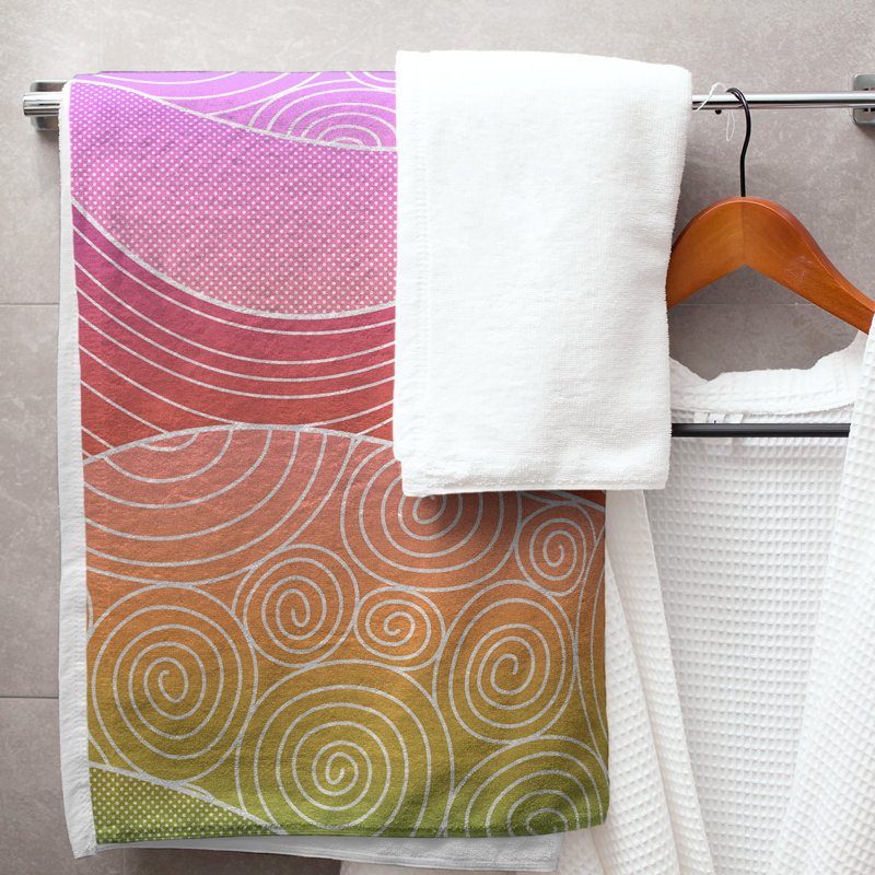 Katelyn Elizabeth Bath Towel, Black/Red/White