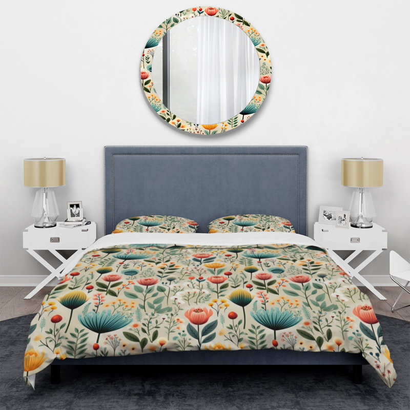 Simplicity In Scandinavian Flowers V - Literie ensemble de literie et de coussins décoratifs floraux