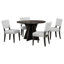 Ensemble de table de salle à manger 5 pièces pour 4 personnes, ensemble de table et chaises de cuisine rétro de 4 avec base conçue, table de salle à manger en bois avec 4 chaises rembourrées pour les petits espaces et la salle à manger