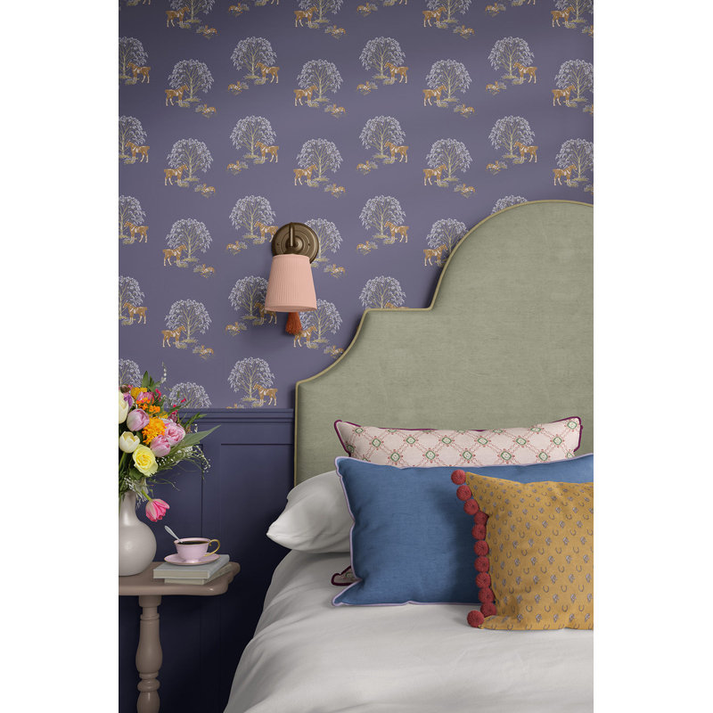 Willow Shade: Horse & Hare - Danielle Demers Studio Licensed Design, Purple/Brown