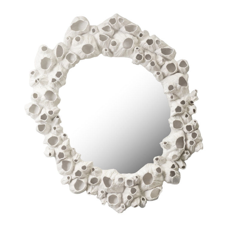 Barnacle Wall Mirror, 42" H x 37.75" W, Cream