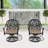 Outdoor Cast Aluminum Swivel Chair, 360° Swivel Function, with Random Color Cushion (Set of 2)
