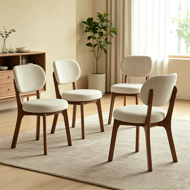 Upholstered Solid Wood Side Dining Chair
