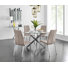 Ensemble de table de salle à manger en métal et verre Tierra Sleek avec 4 chaises rembourrées en similicuir