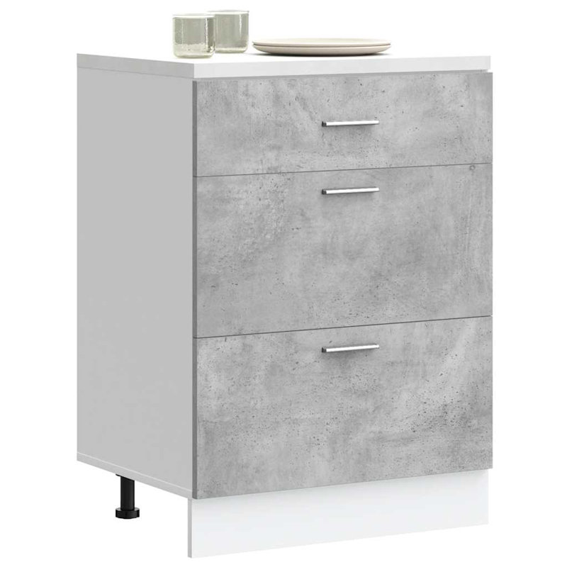 Lyon Kitchen Base Cabinet Lyon, concrete grey