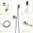 10 Inch Square Shower - Dual Head With Ceiling Mount, Handheld And Rainfall For Luxury Bathing Kit Mount Shower, Adjustable Water Flow-127368454