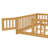 Queen Floor Bed With Safety Guardrails For Kids,montessori Floor Bed With Slats And Convertible Door, Queen Size Bed Frame For Girls And Boys,no Box Spring Needed-1485510936-1485510916