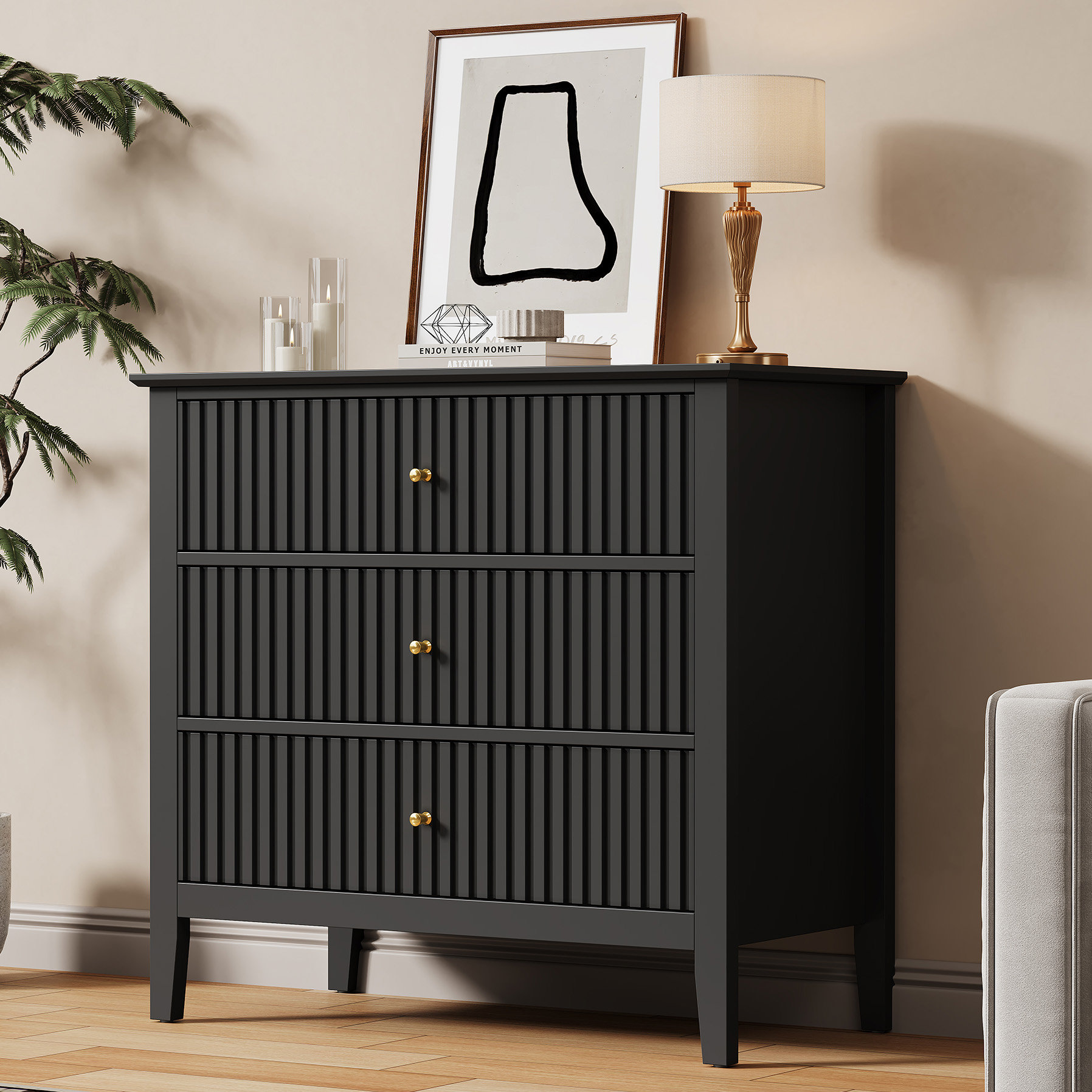 Lark Manor™ Amberrae Large 3 Drawer Dresser, Wide Chest of Drawers & Reviews | Wayfair