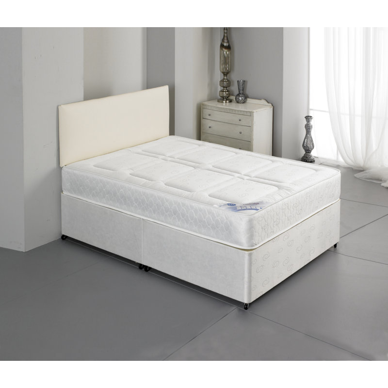 Jupiture Upholstered DE Size - 140 X 190 Cm Divan Bed with Mattress, No Drawer, King (5')