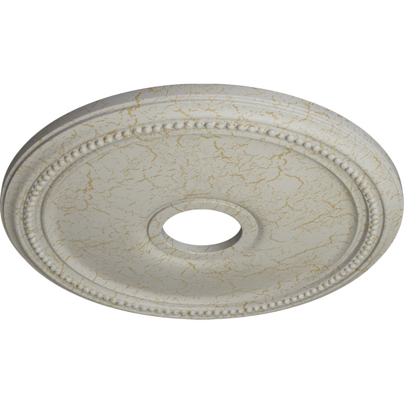 18-Inch Pot of Cream Crackle Polyurethane Ceiling Medallion