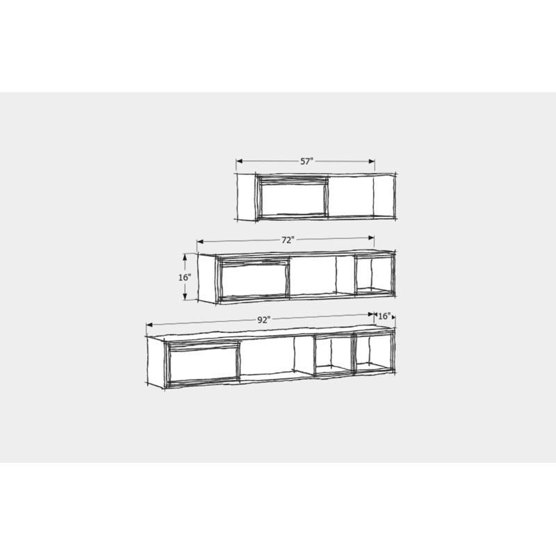 New School 2 Piece Walnut Solid Wood Cube Shelf with Drawer