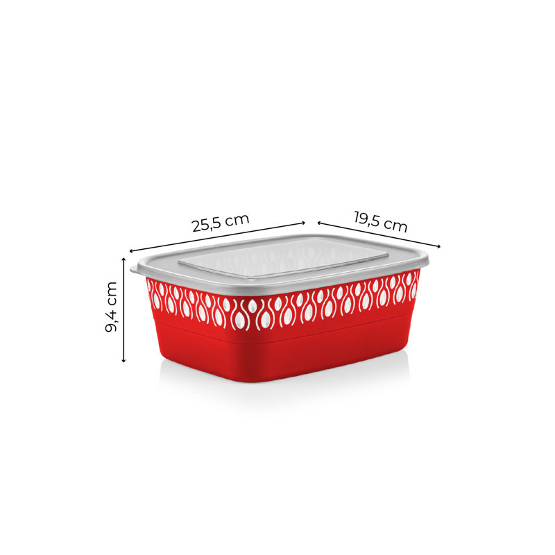 Ensemble de 2 contenants alimentaires, Rouge
