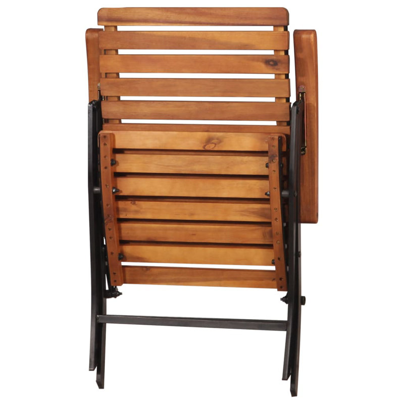 Chaises de patio inclinables en bois d'acacia massif