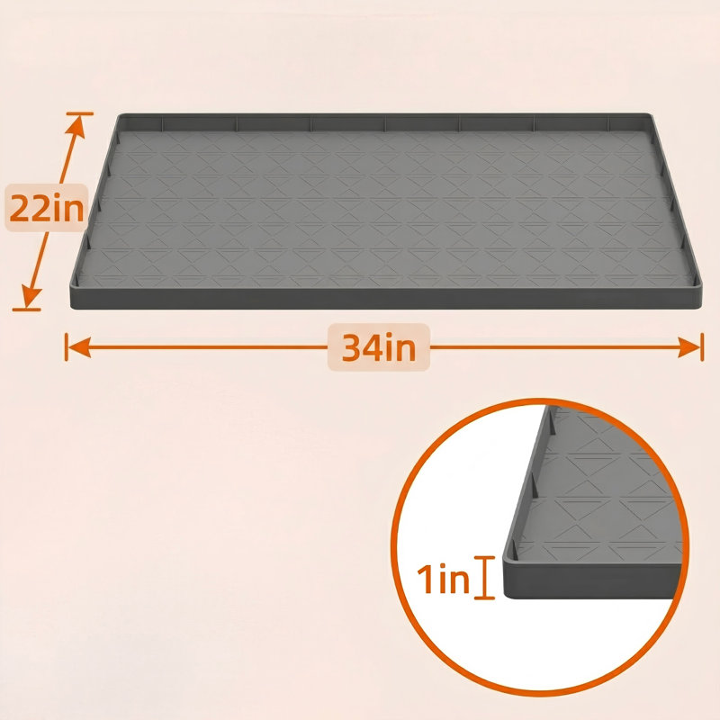 Ensemble de 2 grands tapis pour litière pour bac à litière, 34 po x 22 po, imperméable, facile à nettoyer, gris