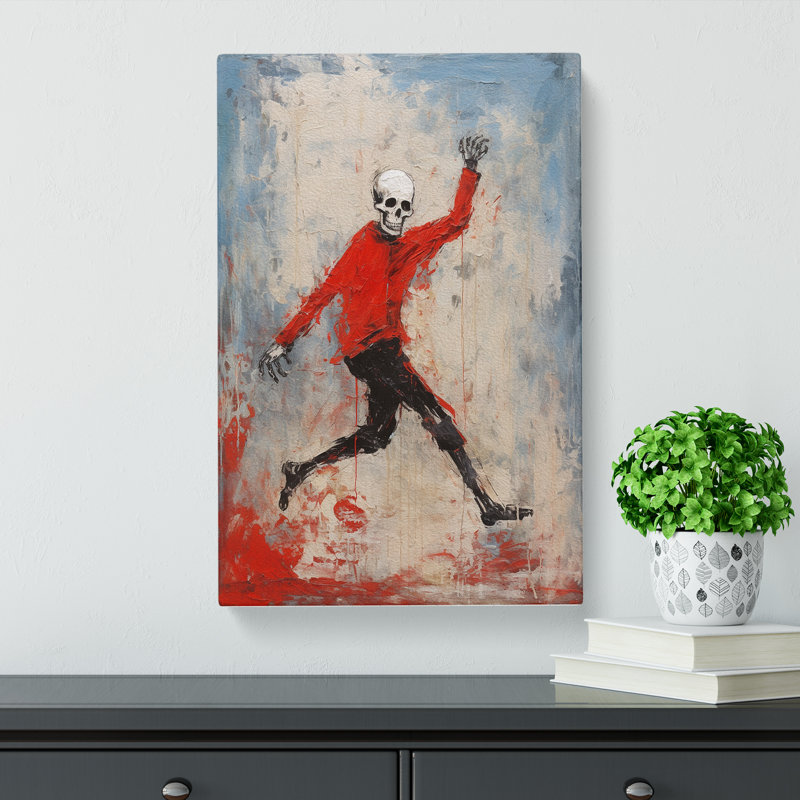 Skeleton Gestural Art - Wrapped Canvas, 50cm H x 35cm W x 3cm D
