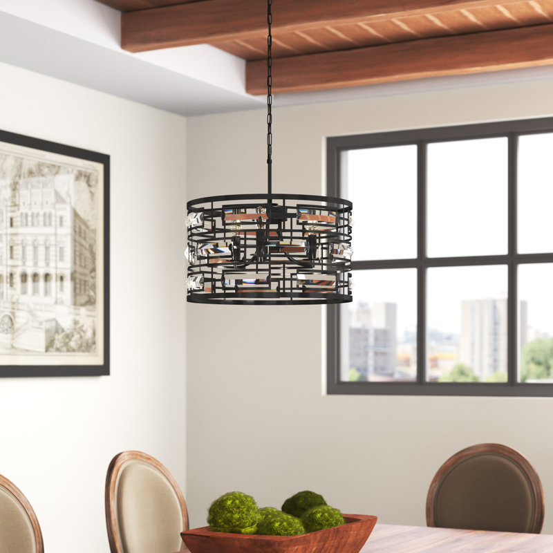 Lustre cylindrique unique à 3 lumières Sybil, Noir
