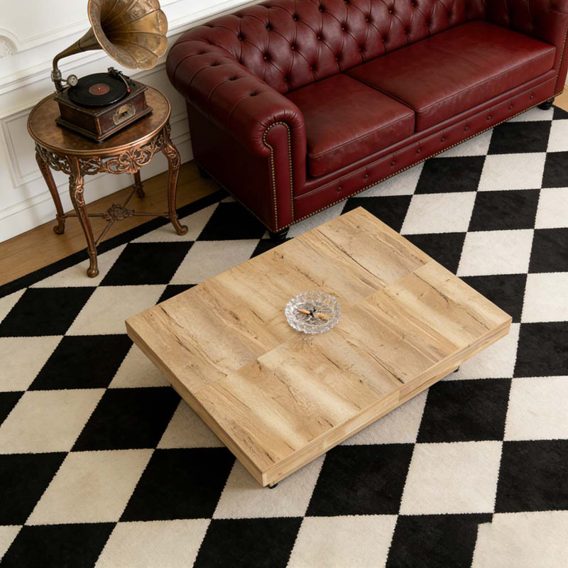 Square Veneer Coffee Table, Natural
