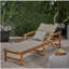 Chaise longue en bois et osier Hampton