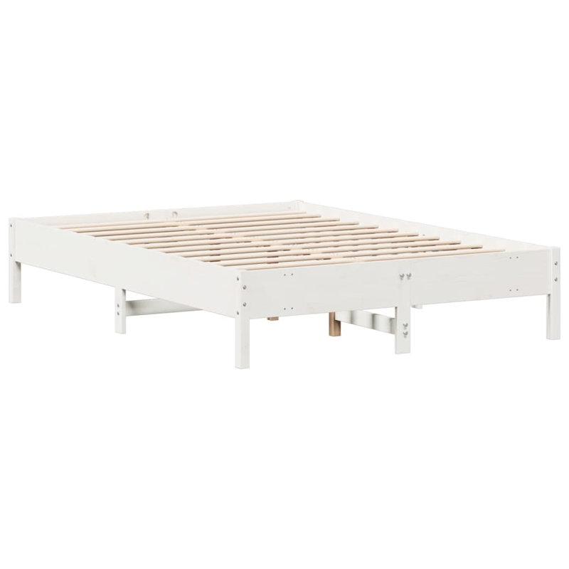 Odeline Solid Pine Wood Bed Frame, White, UK King - DE 150 x 200 cm