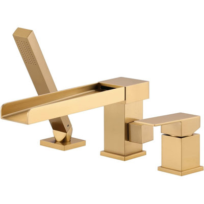 Deck Waterfall Faucet with Diverter