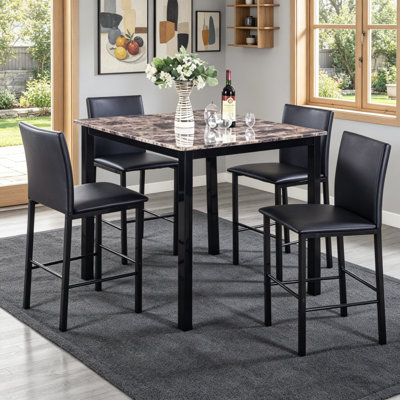 Metal Counter Height Dining Chairs With Black Metal Frame