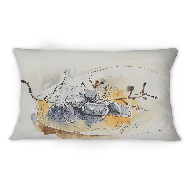 Raisin bleu foncé sur une plaque orange - Coussin 1