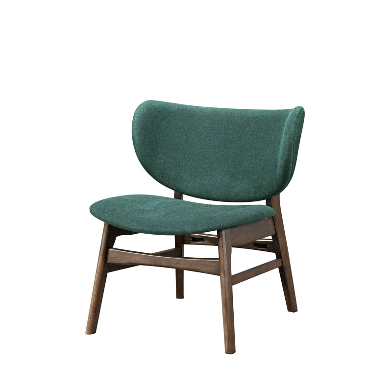 Lorrisa Wood Upholstered Side Chair, Green Polyester