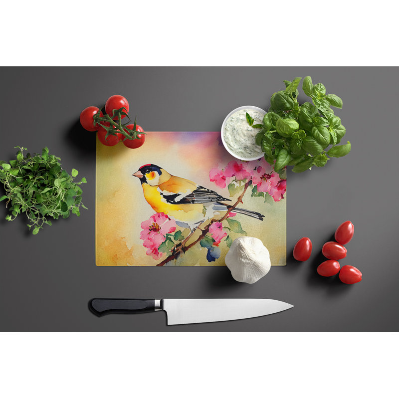 Goldfinch Glass Cutting Board