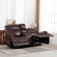 Causeuse inclinable de luxe en cuir véritable avec porte-gobelets et console de rangement Periheli-348438996
