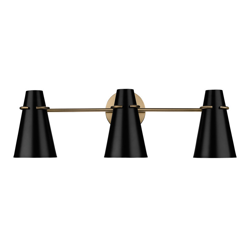 3 - Light Dimmable Vanity Light, Matte Black