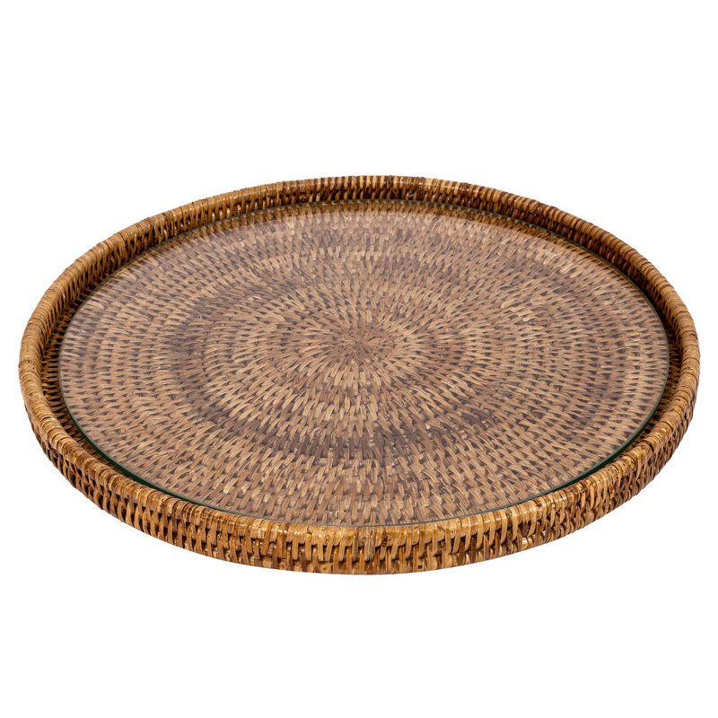 Plateau en osier Lillian, Brun miel, L 14 po x P 14 po x H 1 po