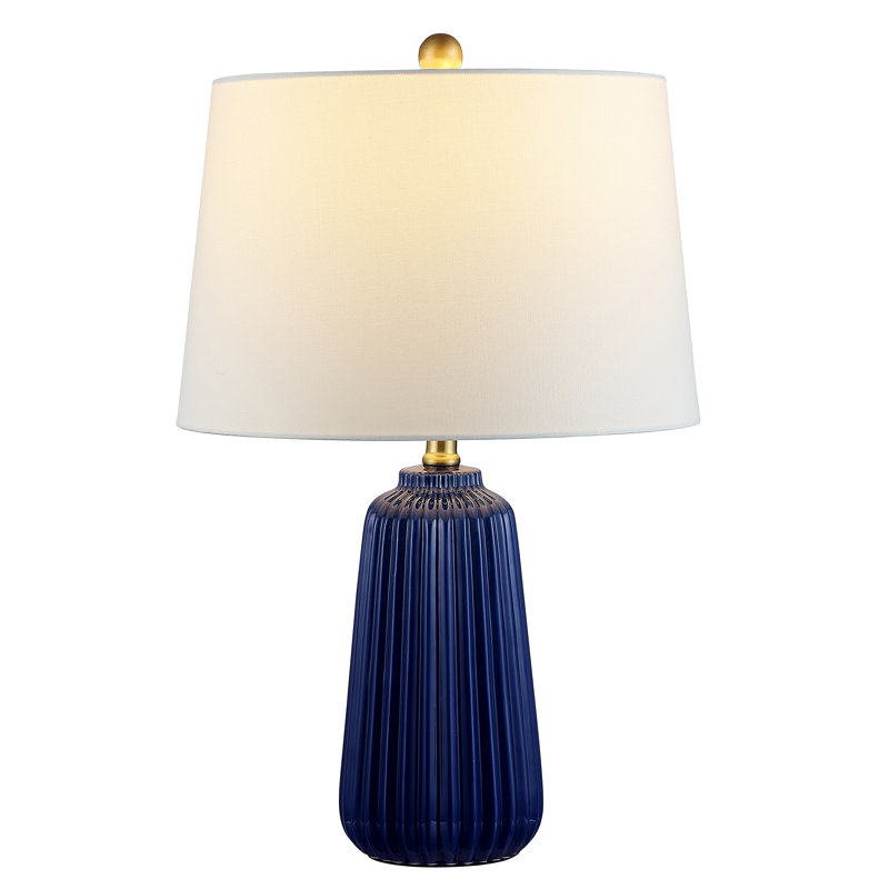 Adhelin Ceramic Table Lamp, Navy Blue