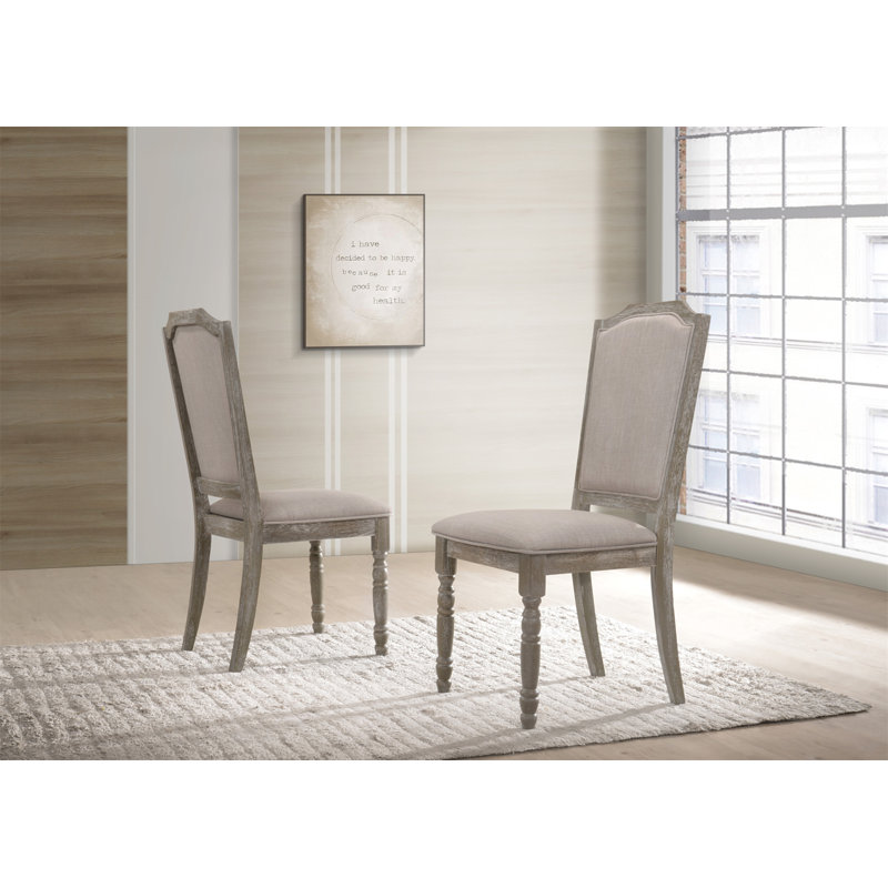 Cailyn Solid Wood Upholstered Dining Chairs, Set of, Beige