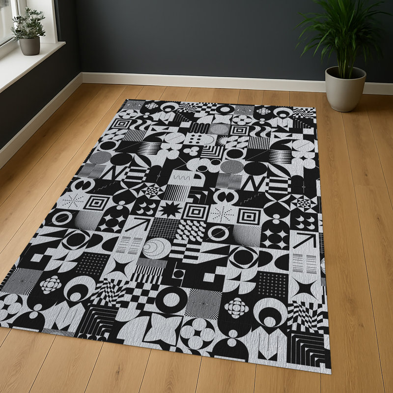 Abstract Area Rug, Rectangle 140 x 200 cm