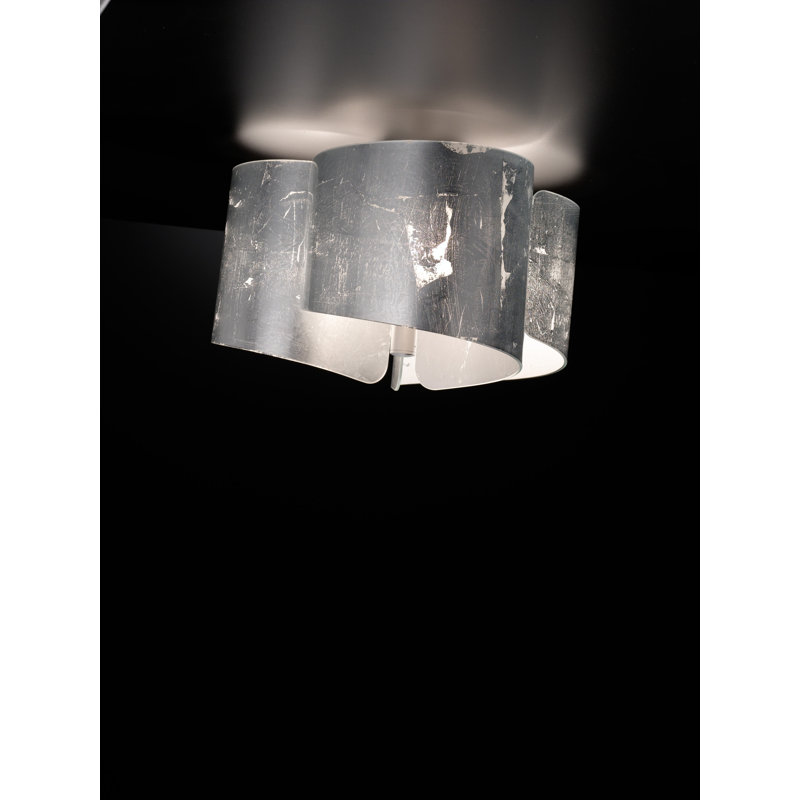 Papiro Glass Flush Mount, Silver, Light Grey
