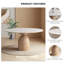 Plateau de table en pierre blanche de 51,18 pouces avec base en bois massif