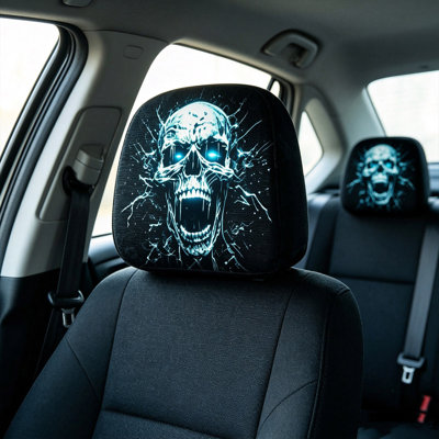 Halloween Decor Printed Car Headrest Covers Stylish Automotive Head Pillow Protector CasesSoft Breathable Decorative Headrest Cushion Covers For Car Interior